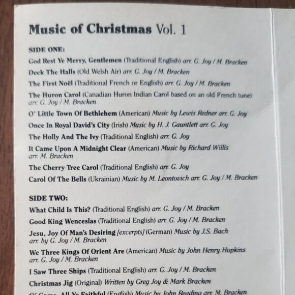Vintage Greg Joy & Mark Bracken - Music of Christmas Vol.1 Cassette Tape © 1987 - Picture 9 of 10